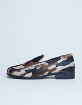 Topshop Corrie pony real leather flat shoe loafer in animal print