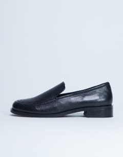 Corrie real leather flat shoe loafer in black