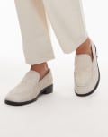 [Topshop] Topshop Corrie real leather loafers in off white pony 41 Off white