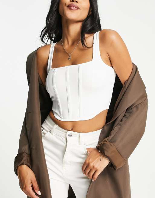 Topshop corset bralet in ivory