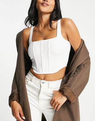 Topshop corset bralette in ivory