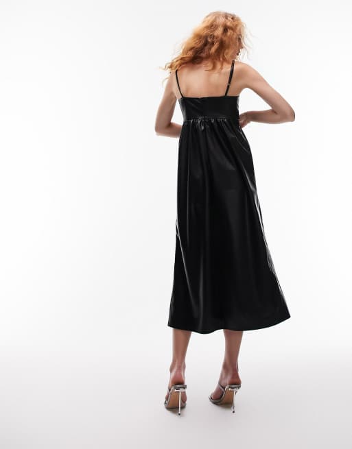 Pu hotsell midi dress