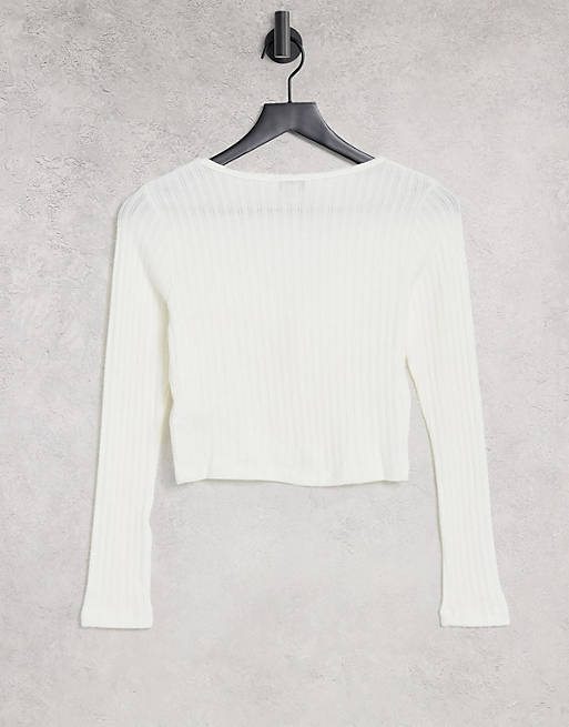 Jumpers & Cardigans Topshop cosey rib cardigan in white 