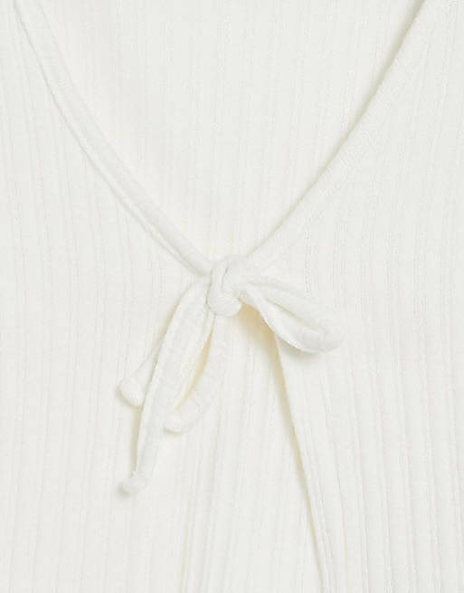  Topshop cosey rib cardigan in white 