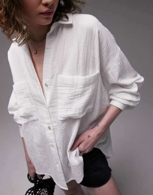 White linen shirt on sale topshop