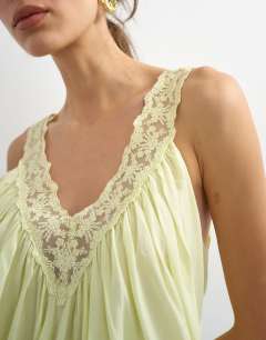 cotton-deep-v-lace-trapeze-mini-dress-in-washed-lime-topshop