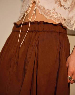 Topshop Cotton Flippy Mini Skirt With Godets