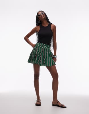 Topshop Cotton Flippy Mini Skirt With Godets