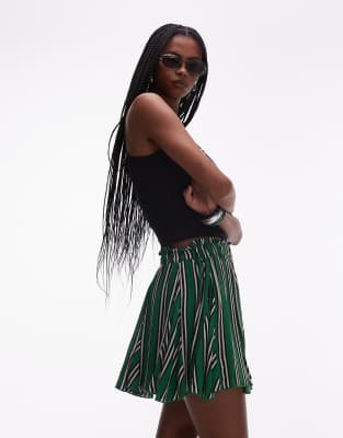 Topshop Cotton Flippy Mini Skirt With Godets