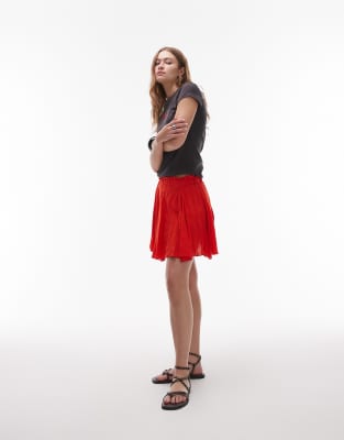 Topshop Cotton Flippy Mini Skirt With Godets