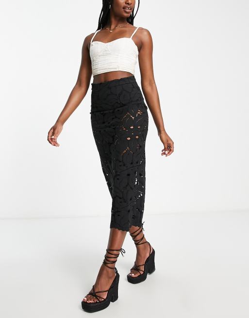 Asos lace midi outlet skirt