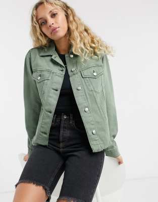 topshop khaki denim jacket