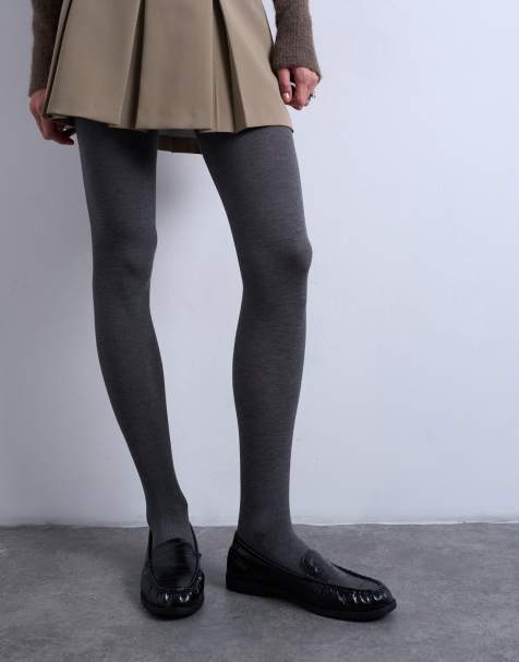 Topshop cotton tights in grey - view 1