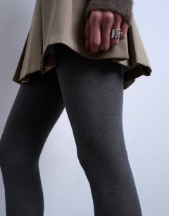 Model wearing Cotton tights in grey