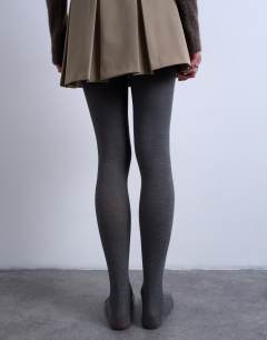 Model wearing Cotton tights in grey