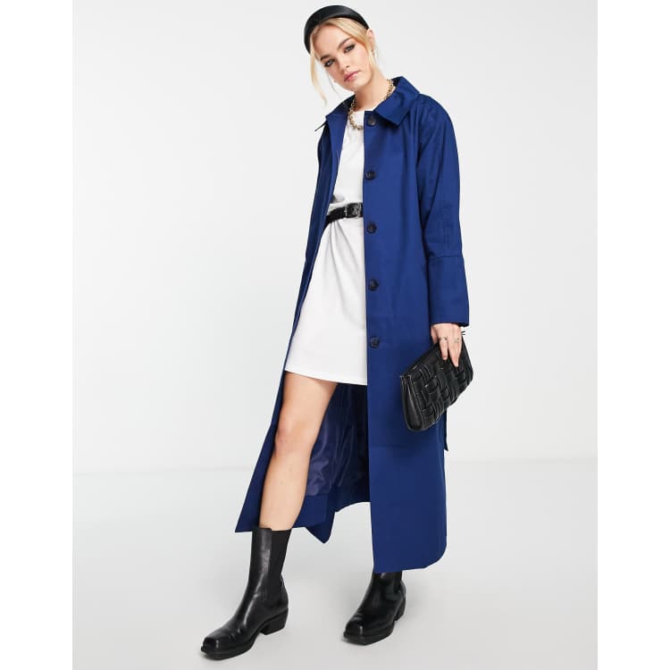 Blue trench coat deals womens