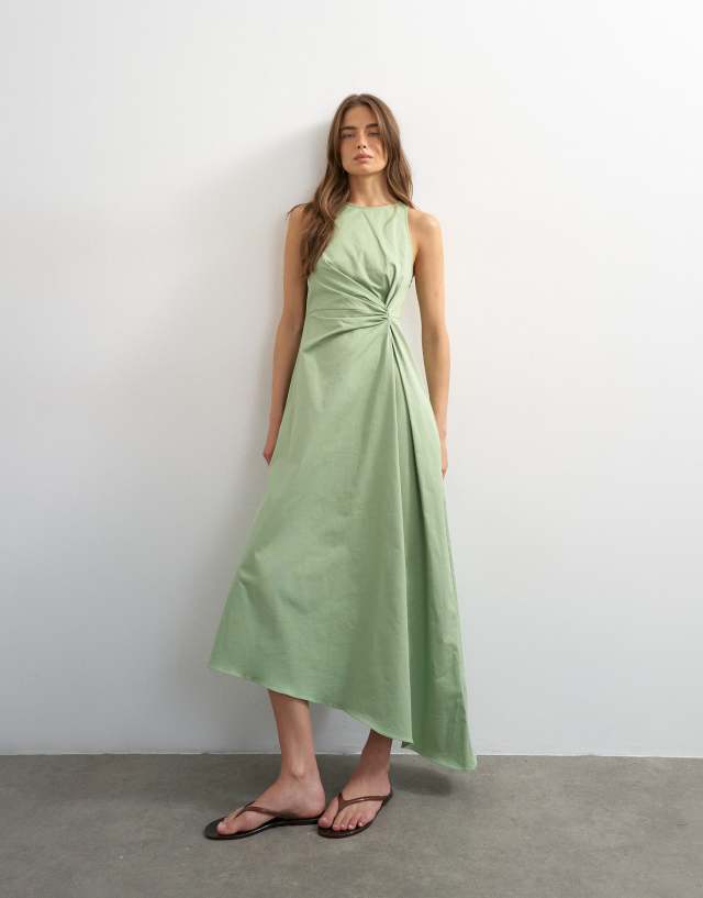 green racer dress Topshop - Maxi - Women - Cotton/Spandex - 8 US compatibleWithBlackOutfit