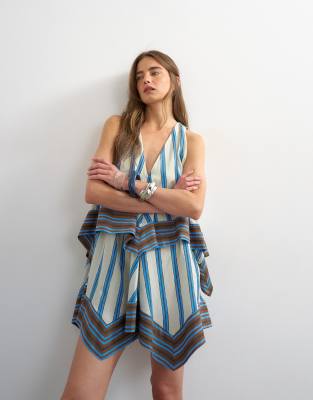 asos design mini reversible cotton slub smock dress ASOS DESIGN mini reversible cotton slub smock dress