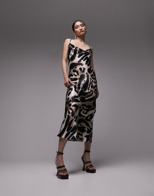 Leopard print slip dress topshop best sale