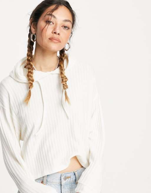 White sales hoodie topshop