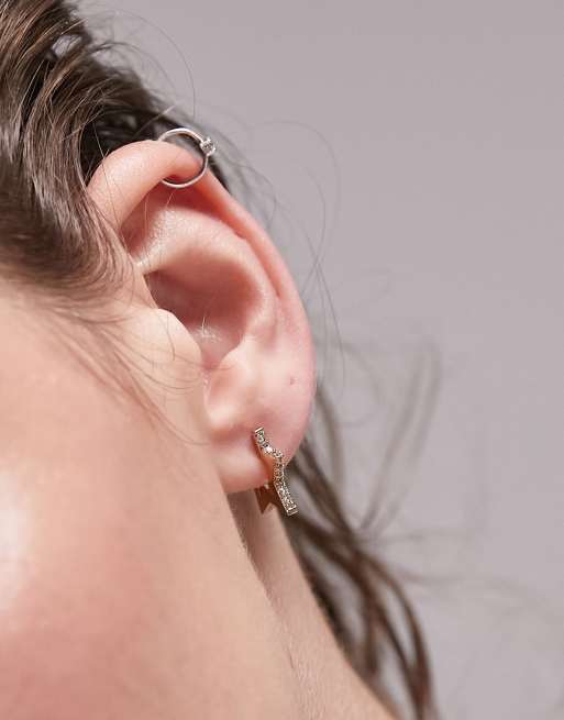 Topshop - Créoles en forme d'étoile de qualité supérieure ornées de cristaux - Doré, 2 de 4
