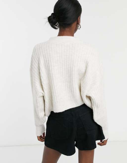 Topshop crew neck cardigan in ivory new arrivals