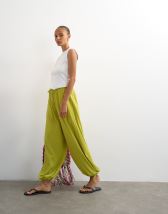 Topshop crinkle balloon trouser in green