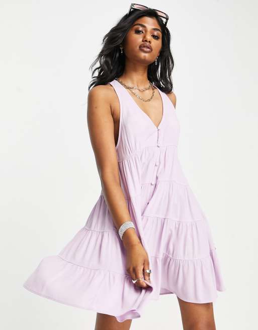 Lilac shop button dress