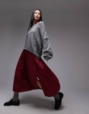 Topshop Crinkle Cotton Laundered Full Skirt