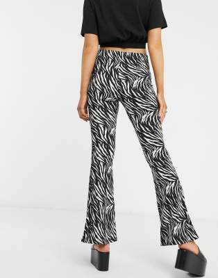 zebra flare pants