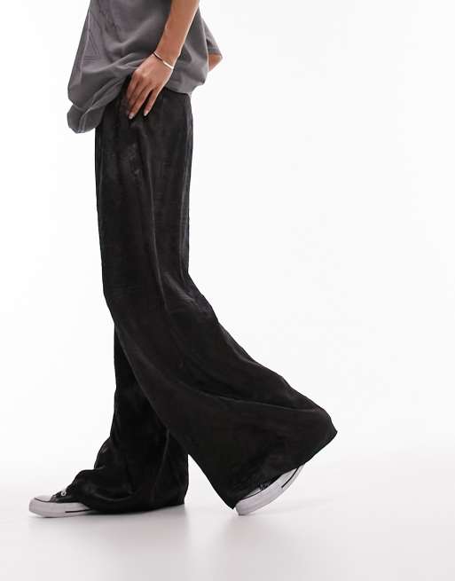 Velour Pull-On Straight Leg Pants