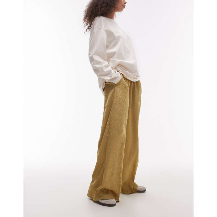【EEUN】Crinkle Wide Pants Wide-Leg Crinkle Pull-On Pant | Banana Republic Factory