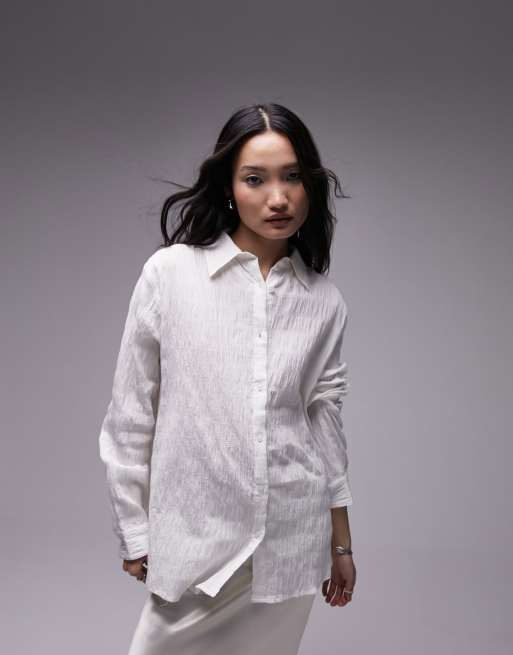 Women's Oversized Crinkle Textured Shirt