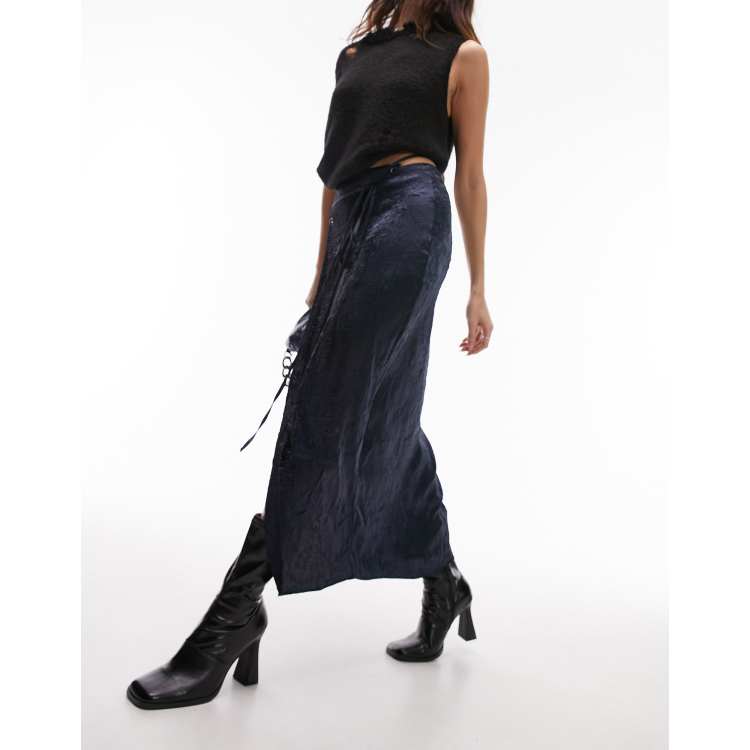 Topshop check wrap midi skirt hotsell