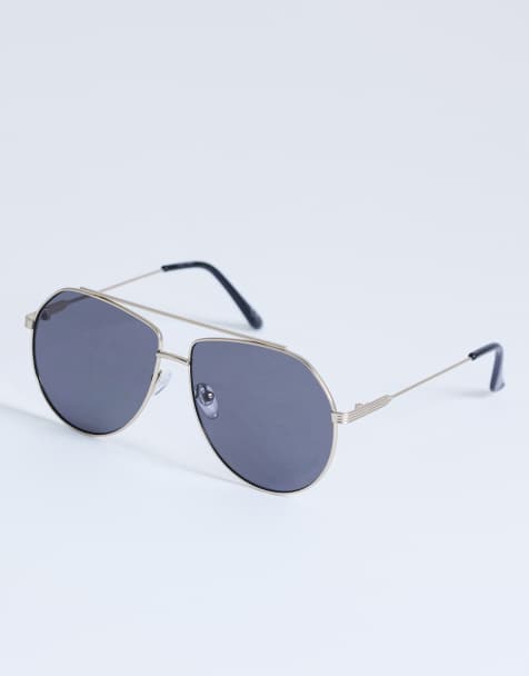 Topshop Croatia aviator metal frame sunglasses in gold - view 1