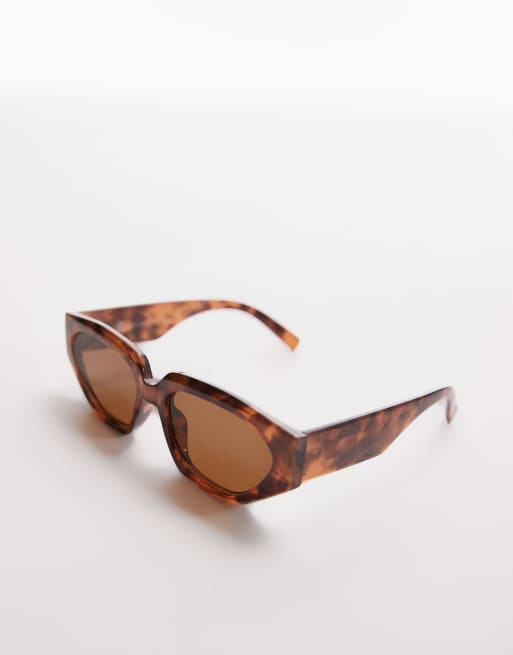 Topshop – Croatia – Eckige Cat-Eye-Sonnenbrille in brauner Schildpattoptik, 2 von 3
