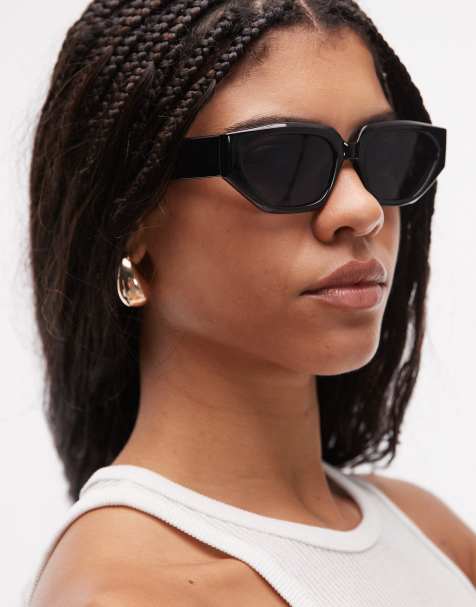 Topshop – Croatia – Eckige Cat-Eye-Sonnenbrille in Schwarz - view 1