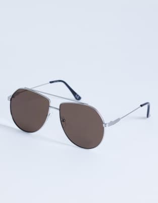 Topshop - Croatia - Lunettes de soleil aviateur à monture en métal - Argenté