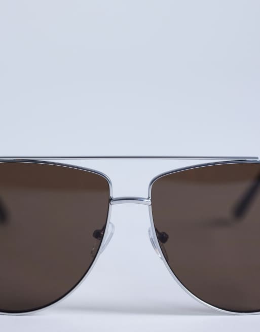 Topshop - Croatia - Sølvfarvede aviator-solbriller med metalstel, 2 af 3