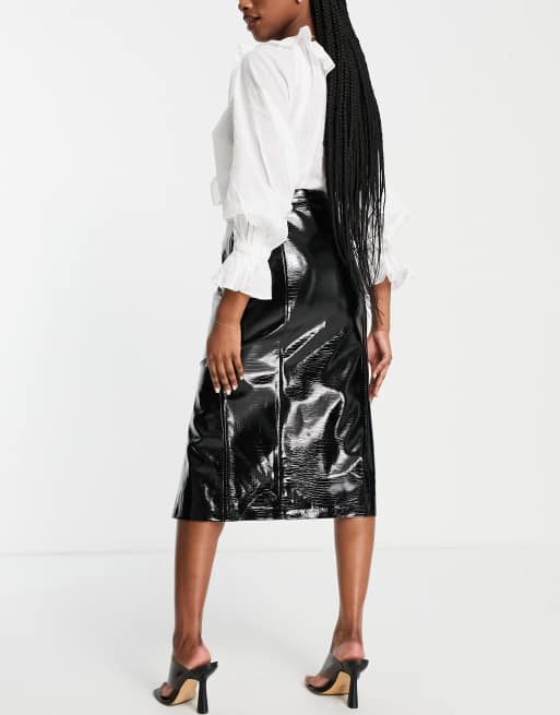 Croc faux leather pencil skirt topshop hotsell