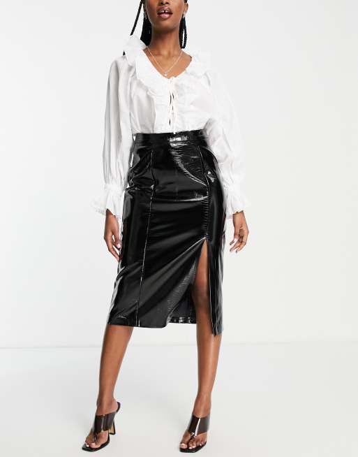 Topshop vinyl clearance skirt