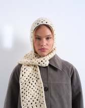 Topshop crochet balaclava in cream