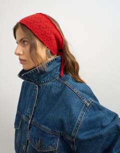 Crochet ear warmer in red