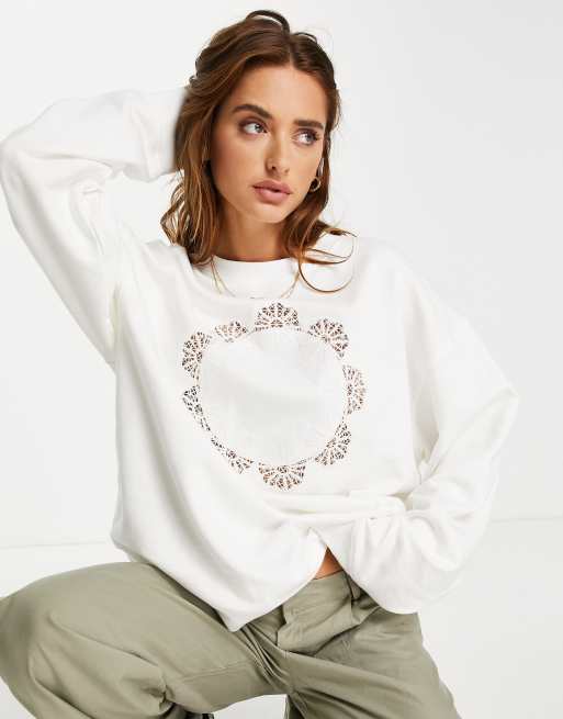 Topshop white outlet sweatshirt