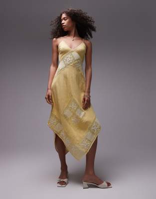 [Topshop] Topshop crochet linen look sundress in yellow 18 yellow
