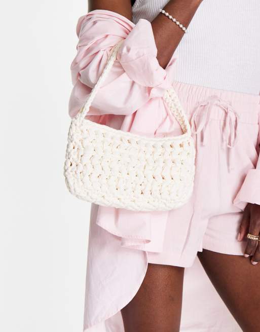 Crochet store white bag