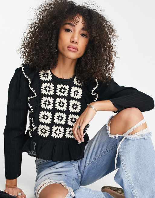 Topshop cheap crochet top