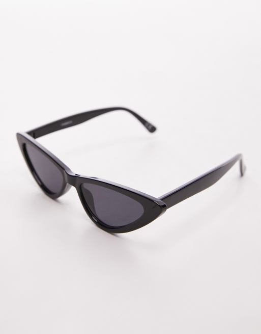 Topshop Crocus angled cat eye sunglasses in black | ASOS