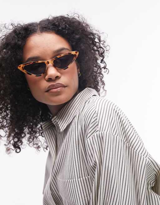 Topshop – Crocus – Spräckliga vinklade solglasögon i cateye-modell