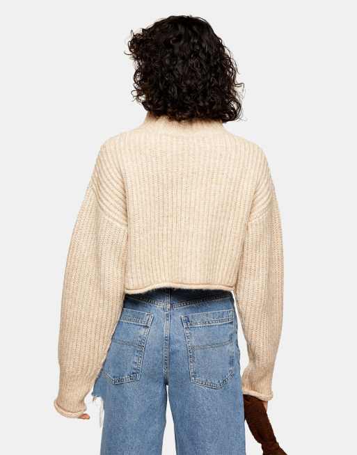 Topshop crop funnel neck sweater new arrivals